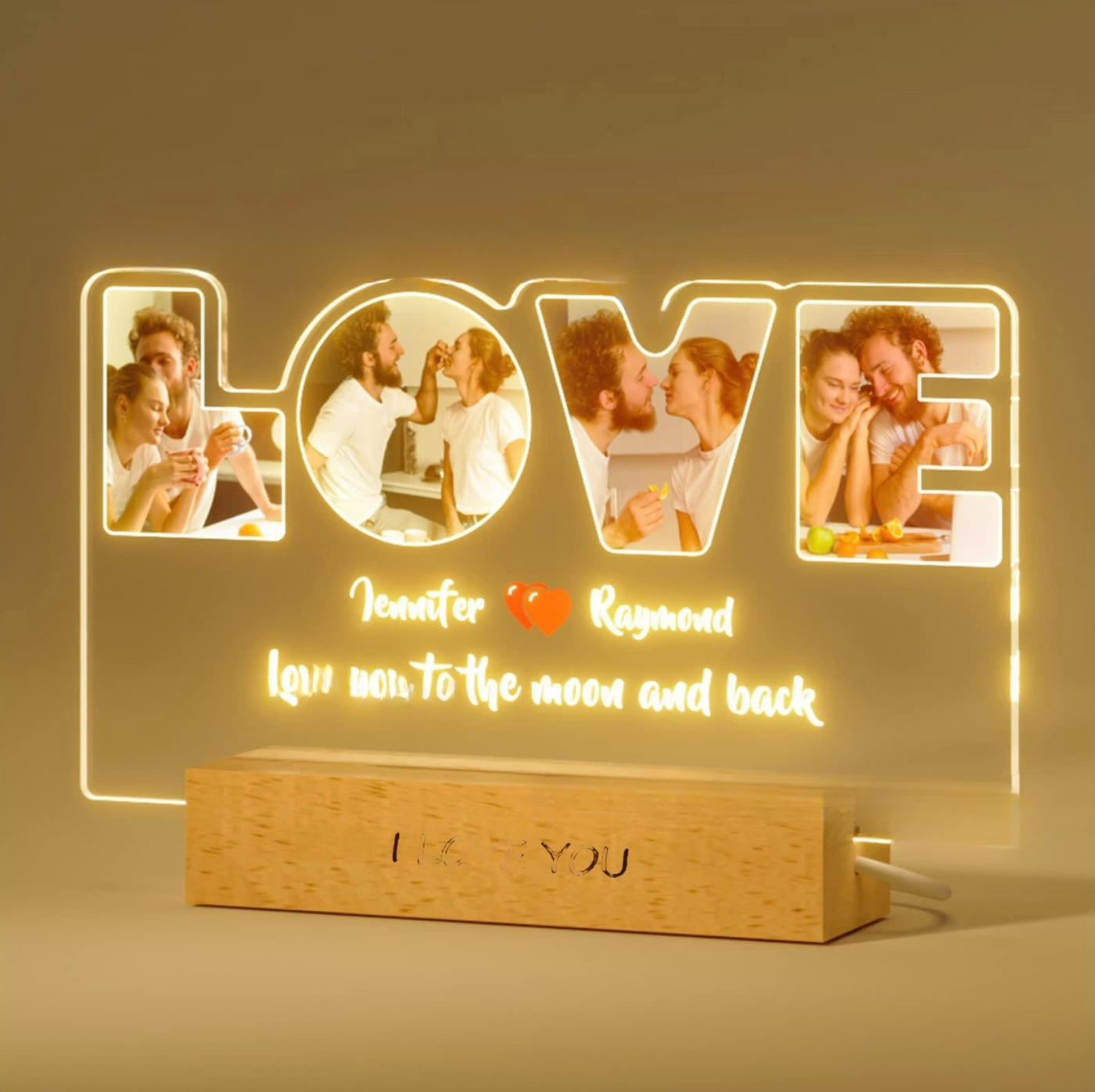 Personalized Photo Lamp, Photo Engraving, Custom Lamp Night Light, Custom 3D Lamp, Wedding Gift, unique gifts, Birthday Gift for Her