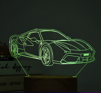 Car Guy Gift, Custom 3D Car Sketch Night Light, Super Car Truck Motorcycle 3D Photo Lamp, Lamp Gift for Him, Birthday Gift for Boyfriend