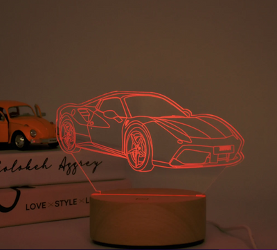 Car Guy Gift, Custom 3D Car Sketch Night Light, Super Car Truck Motorcycle 3D Photo Lamp, Lamp Gift for Him, Birthday Gift for Boyfriend