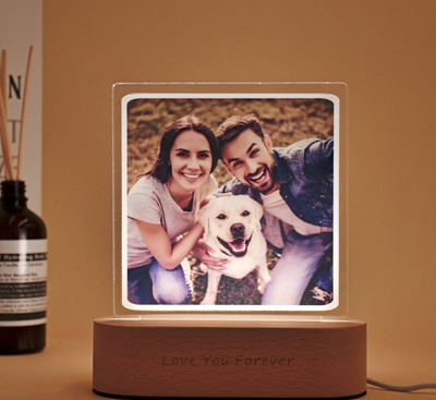 Custom Photo Night Light Lamp with USB, Personalized Picture Lamp, Custom Lamp with Photo, Photo Light Desk Lamp, Anniversary Gift for Him
