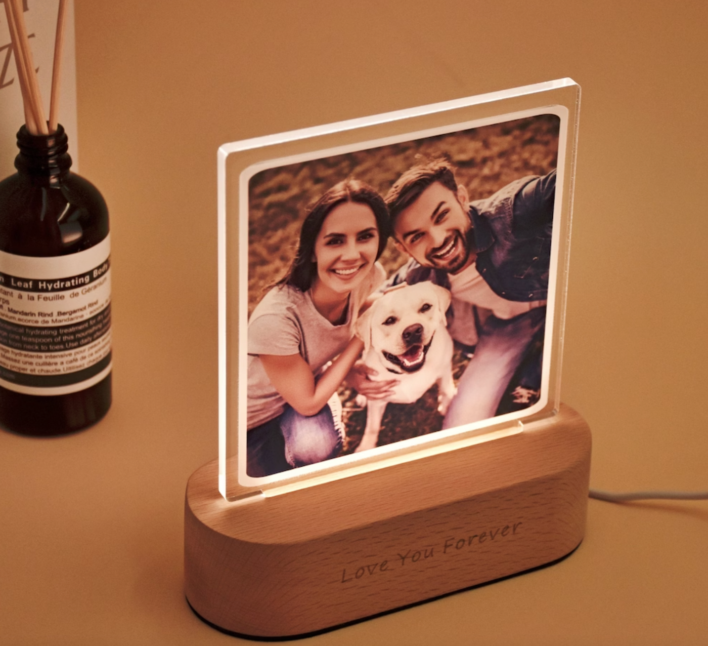 Custom Photo Night Light Lamp with USB, Personalized Picture Lamp, Custom Lamp with Photo, Photo Light Desk Lamp, Anniversary Gift for Him