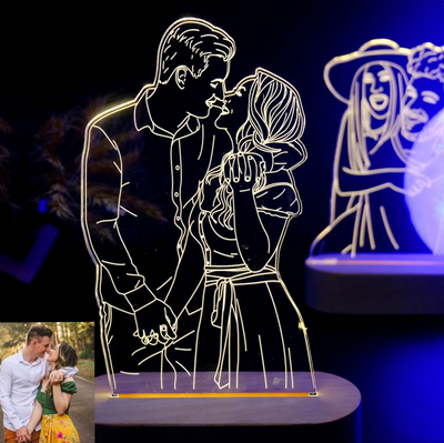 Personalized Photo Lamp, Photo Engraving, Custom Lamp Night Light, Custom 3D Lamp, Wedding Gift, Mother's Day gifts, Birthday Gift for Her