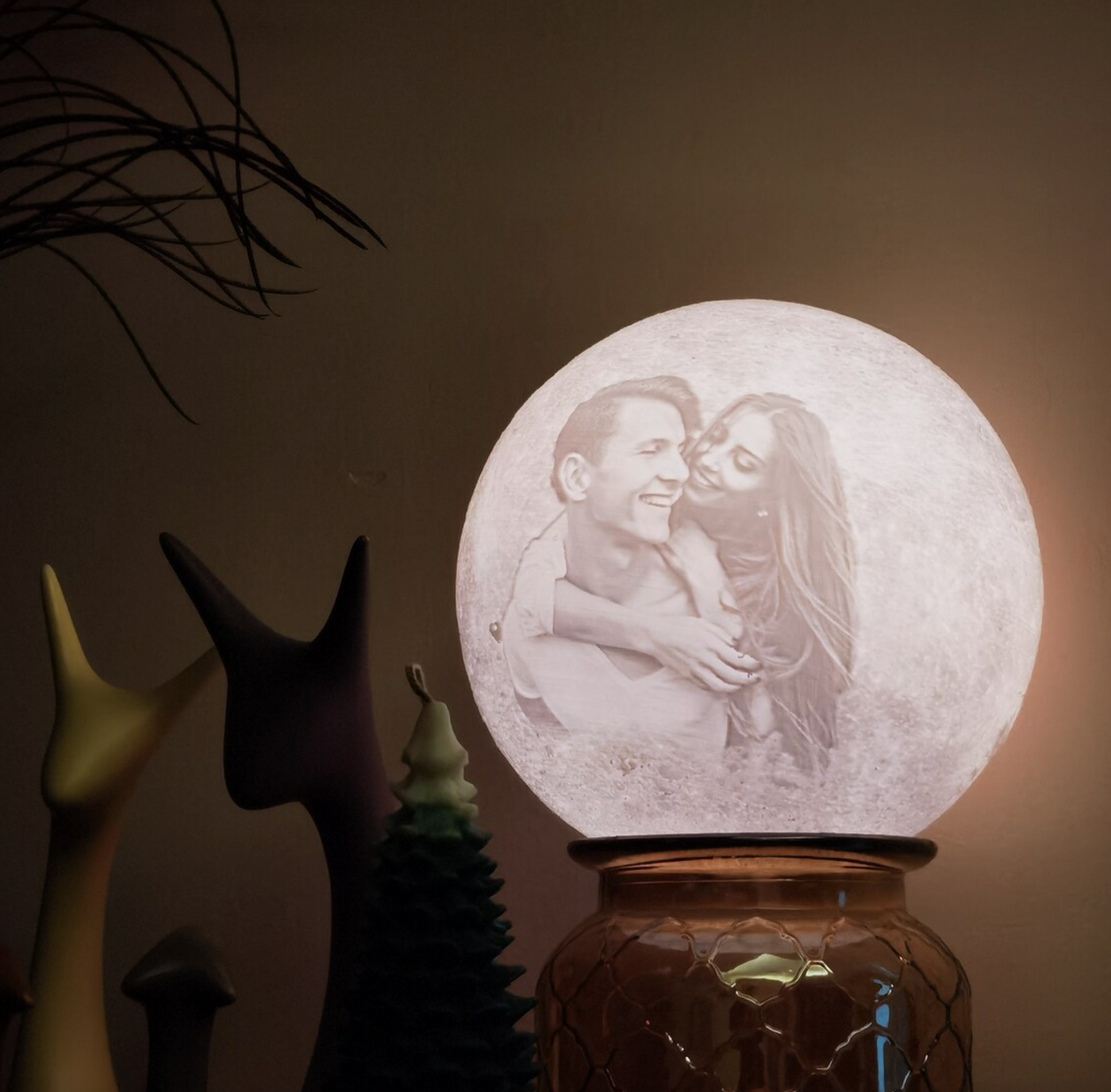 Personalized 3d Photo Printed Moon Lamp, Lunar Night, Picture Lamp, Christmas Gift, Photo Gifts Personalized Lamp Anniversary Birthday Gift