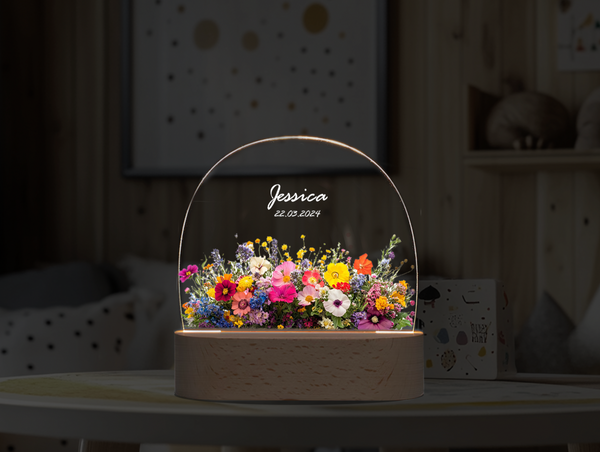 Custom 3D night light, flower DIY personalized ornament Night Light