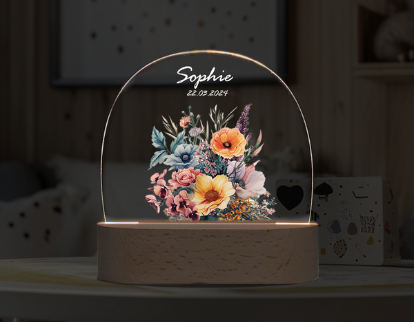 Custom 3D night light, flower DIY personalized ornament Night Light