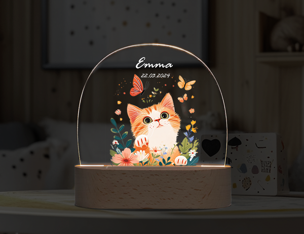 Custom 3D night light, lovely cute cat DIY personalized ornament Night Light