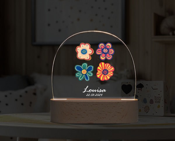 Custom 3D night light, flower DIY personalized ornament Night Light