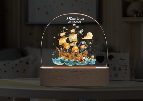 Custom  Pirate ship DIY personalized ornament Night Light