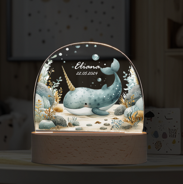 Custom 3D night light, Cute sea world whale DIY personalized ornament Night Light