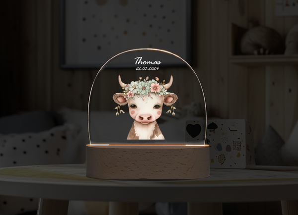 Custom  Cute cow Night DIY personalized ornament Night Light