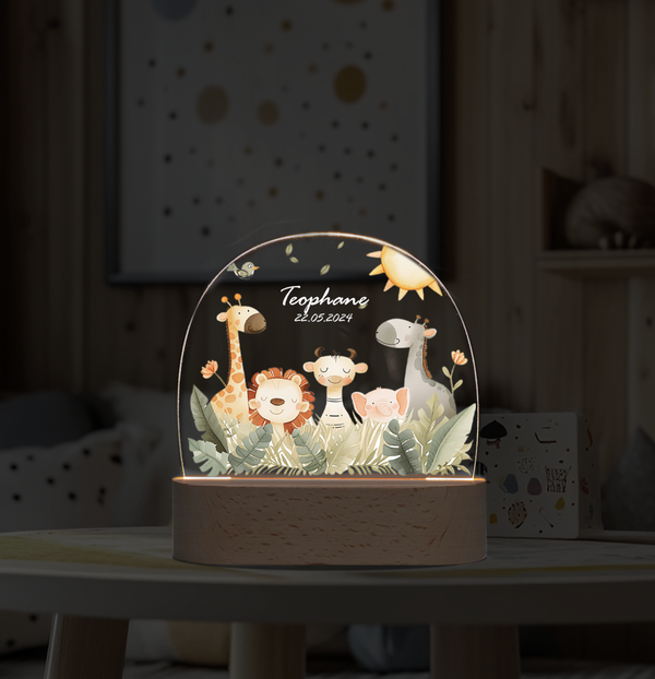 Custom 3D night light, Cute zoo animal DIY personalized ornament Night Light