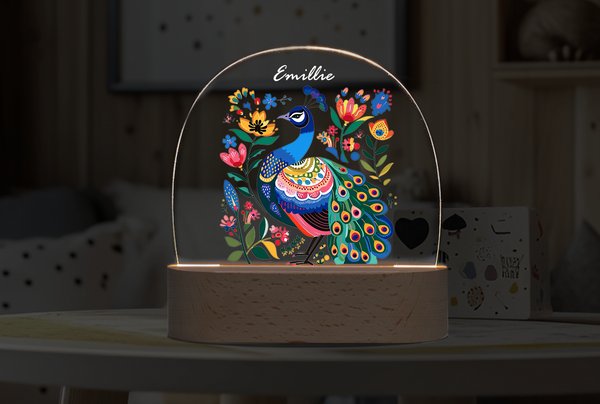 Custom  Peacock Night DIY personalized ornament Night Light