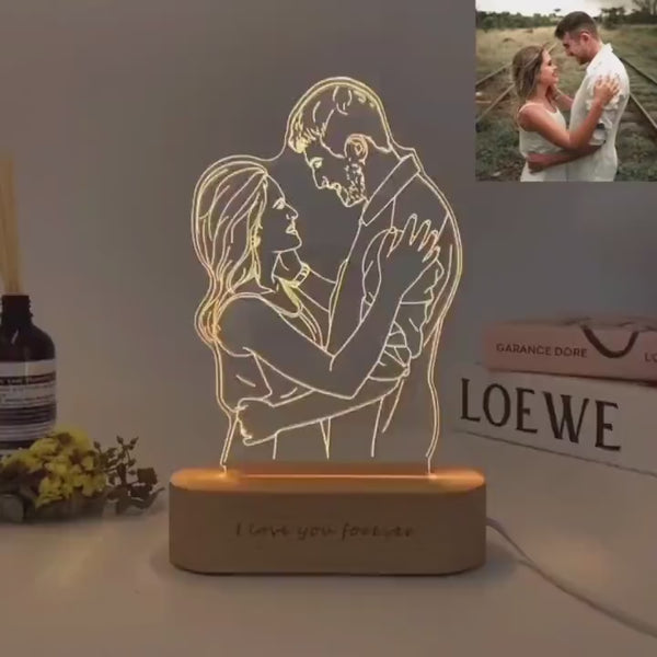 Custom 3D Photo Night Light,,Gift For Couple,Anniversary Gift,Christmas Gift,Engagement Gift,Wedding Night Light