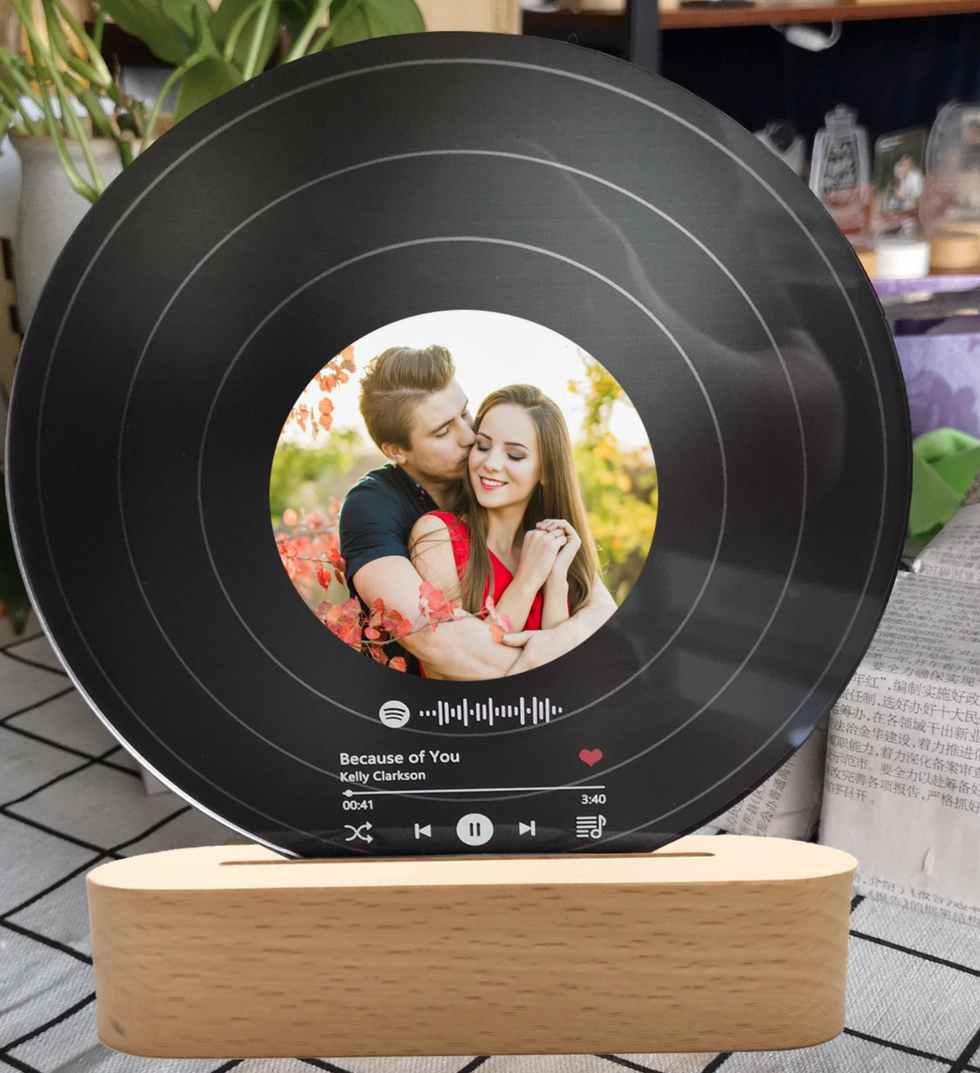 Custom Song Plaque as Valentines Day Gift - Personalize Gift with Photo Light - Anniversary gift - Romantic gift for Couple - Gift for Him